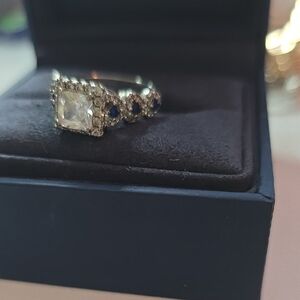 Elegant Silver and Blue Gemstone Ring